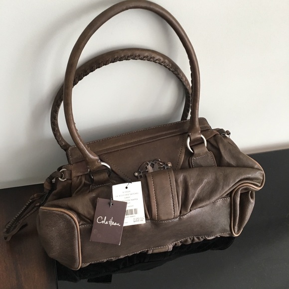 COLE HAAN Nappa Leather Ruched Satchel - Picture 1 of 6